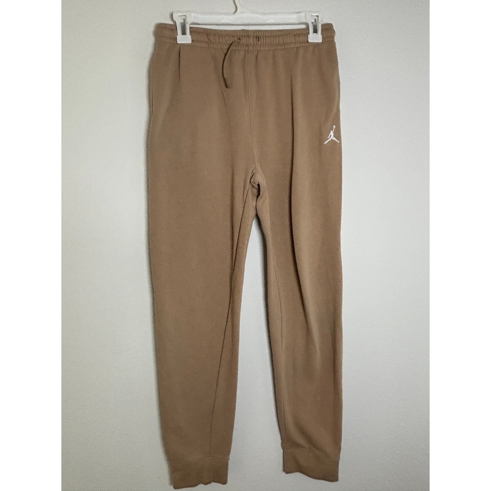 Jordan Boys XL Tan Khaki Fleece Joggers Jumpman Logo Sweatpants Kids Size 13-15Y
